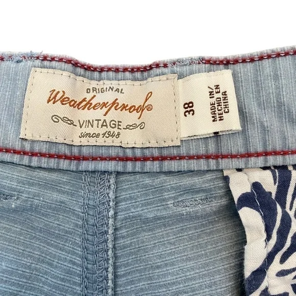 Weatherproof Men’s Light Blue Ribbed Shorts 8.5 Inch Inseam Size 38 - Picture 4 of 7